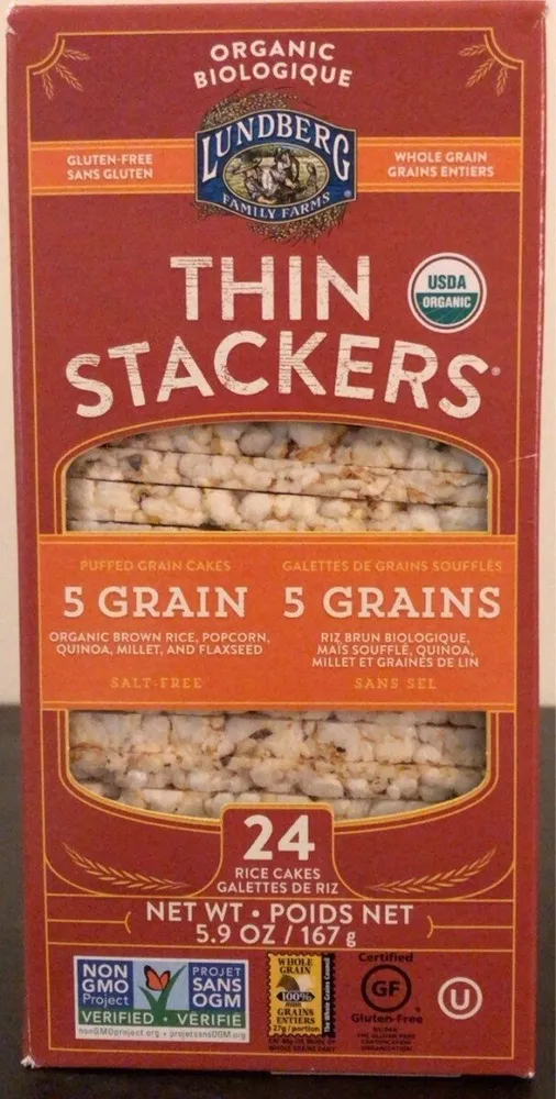 Organic Thin Stackers 5 Grain Salt-Free