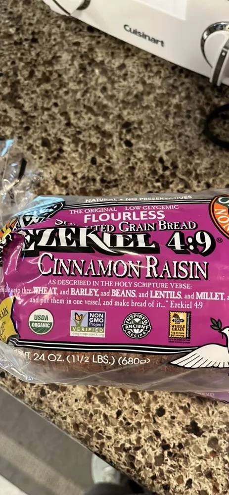 EZEKIEL 4:9 Cinnamon Raisin Flourless Sprouted Grain Bread