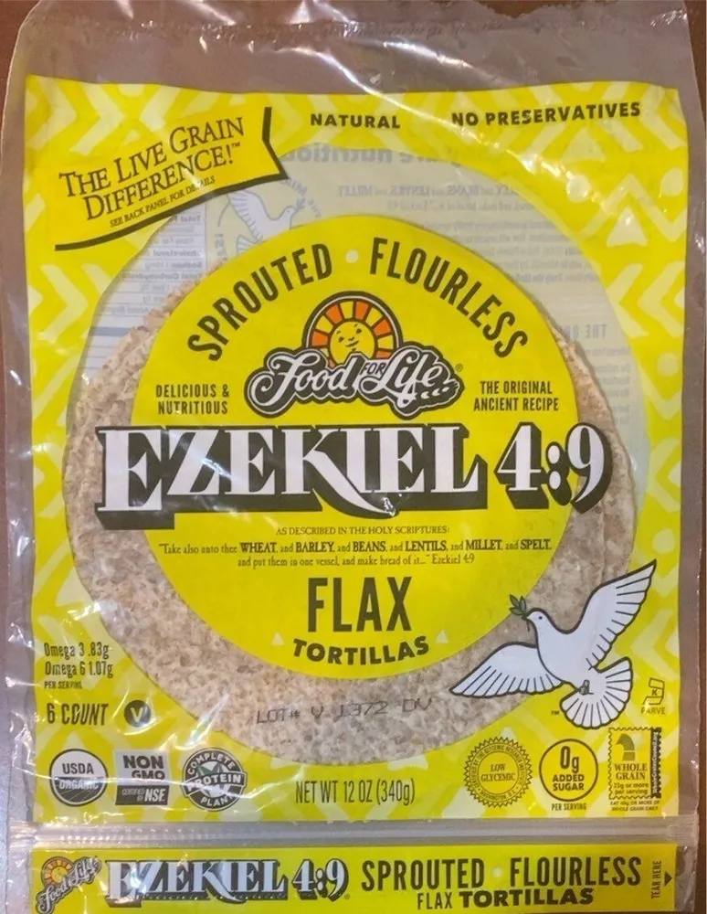 Sprouted Flourless FLAX Tortillas