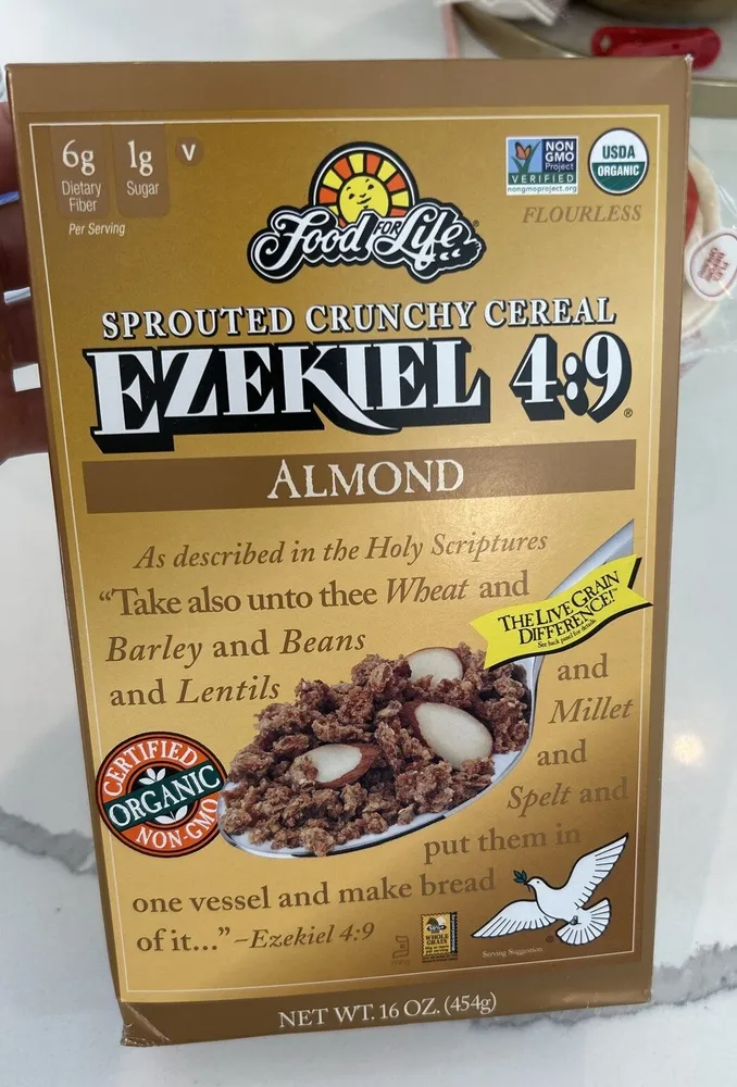 SPROUTED CRUNCHY CEREAL EZEKIEL 4:9 ALMOND