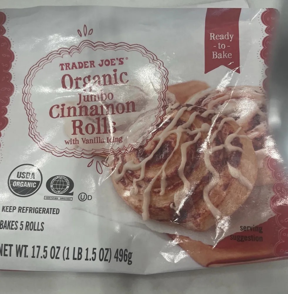 Organic Jumbo Cinnamon Rolls with Vanilla Icing