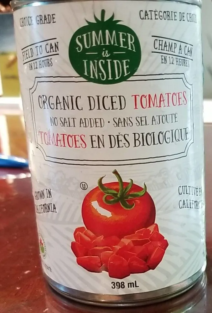 Tomates en dés biologiques