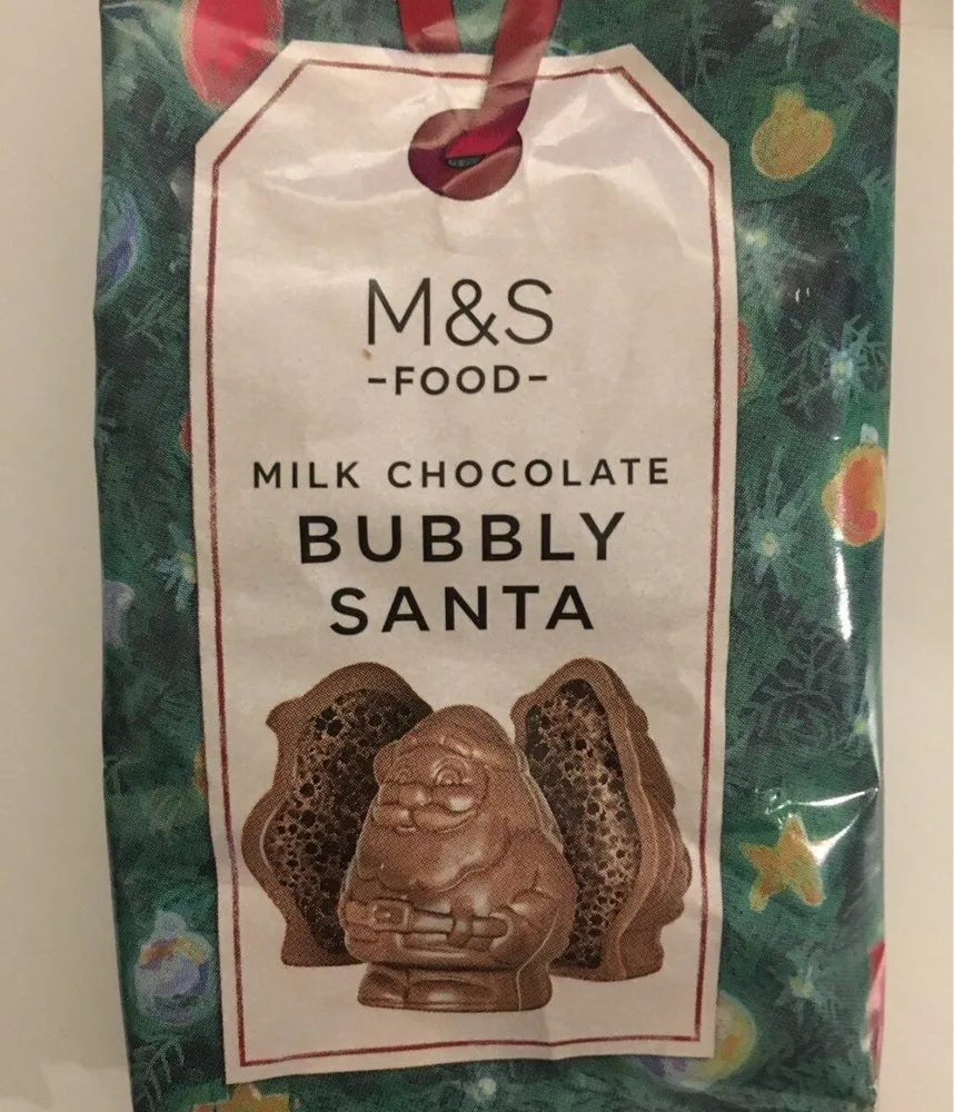 M&S -FOOD ILK CHOCOLATE BUBBLY SANTA