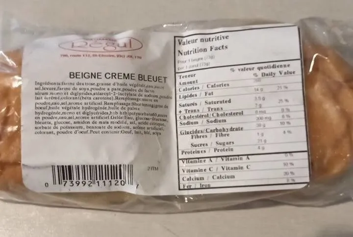 Beigne creme bleuet