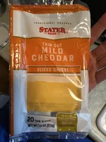 Deli style thin sliced mild cheddar cheese, mild cheddar