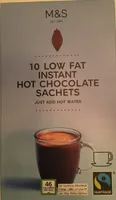 10 low fat instant hot chocolate sachets