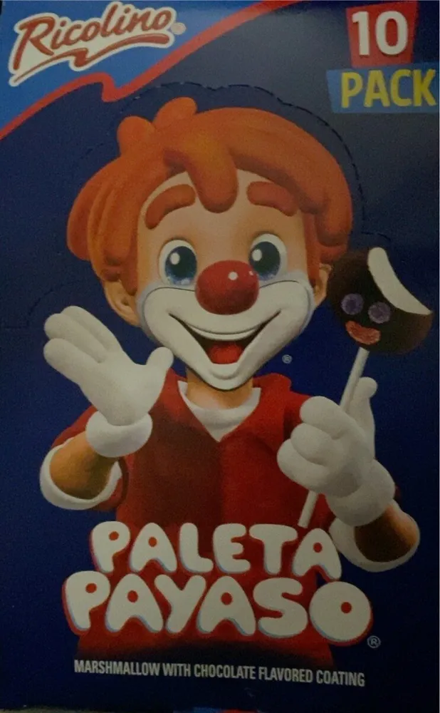 Paleta payaso marshmallow and chocolate flavor