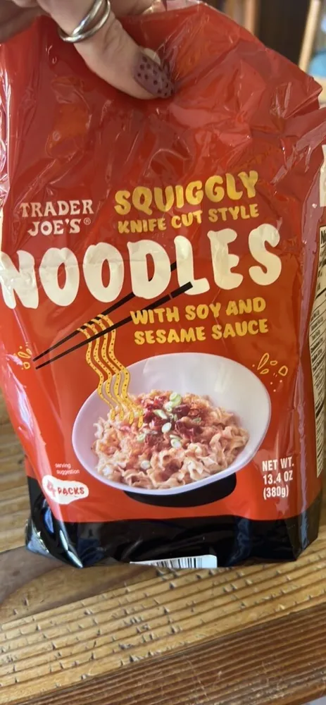 Squiggly Knife Cut Style Noodles with Soy and Sesame Sauce