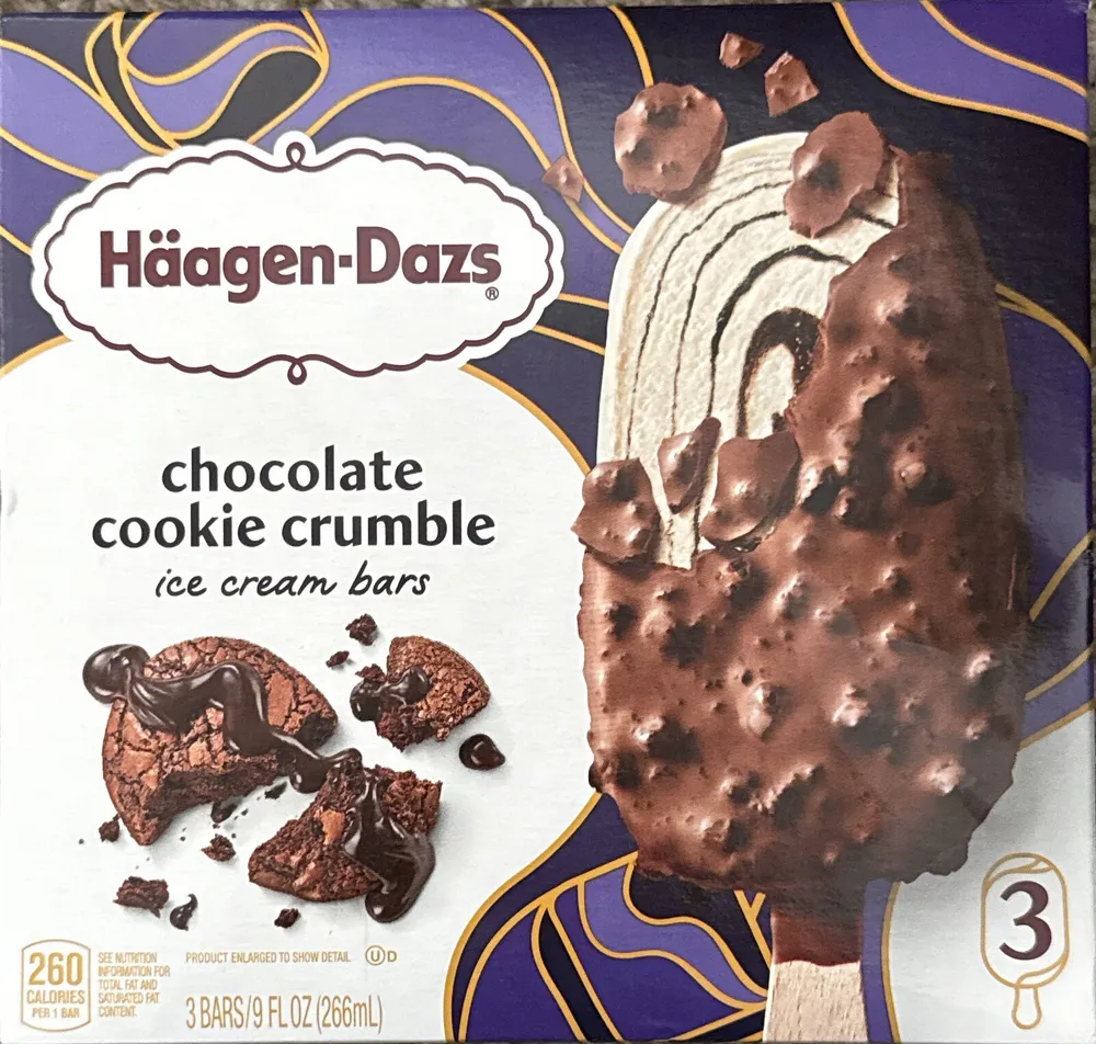 chocolate cookie crumble ice cream bars