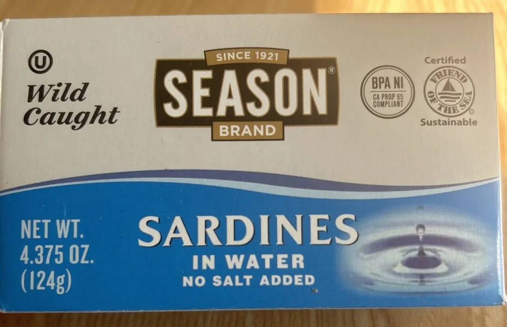 Sardines In water No salt added