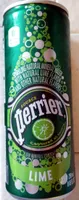 Perrier, sparkling natural mineral water, lime