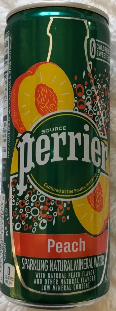 Sparkling natural mineral water, peach