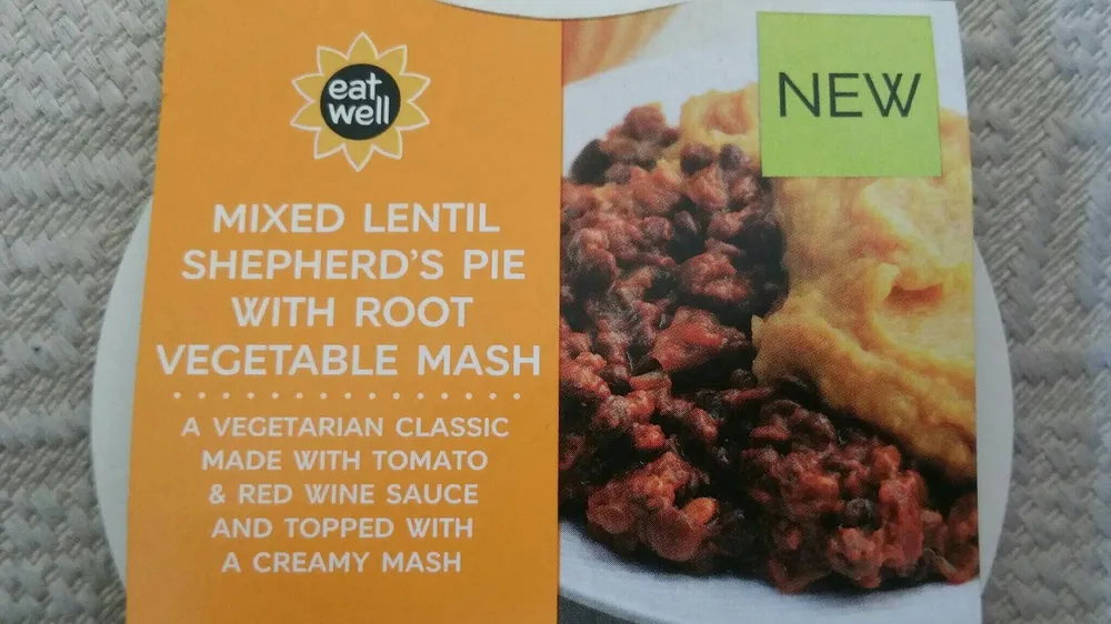 Mixed lentil sheperd's pie with root vegetable mash
