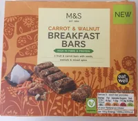 Breakfast bars carrot & walnut