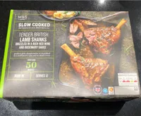 Slow cooked lamb shanks