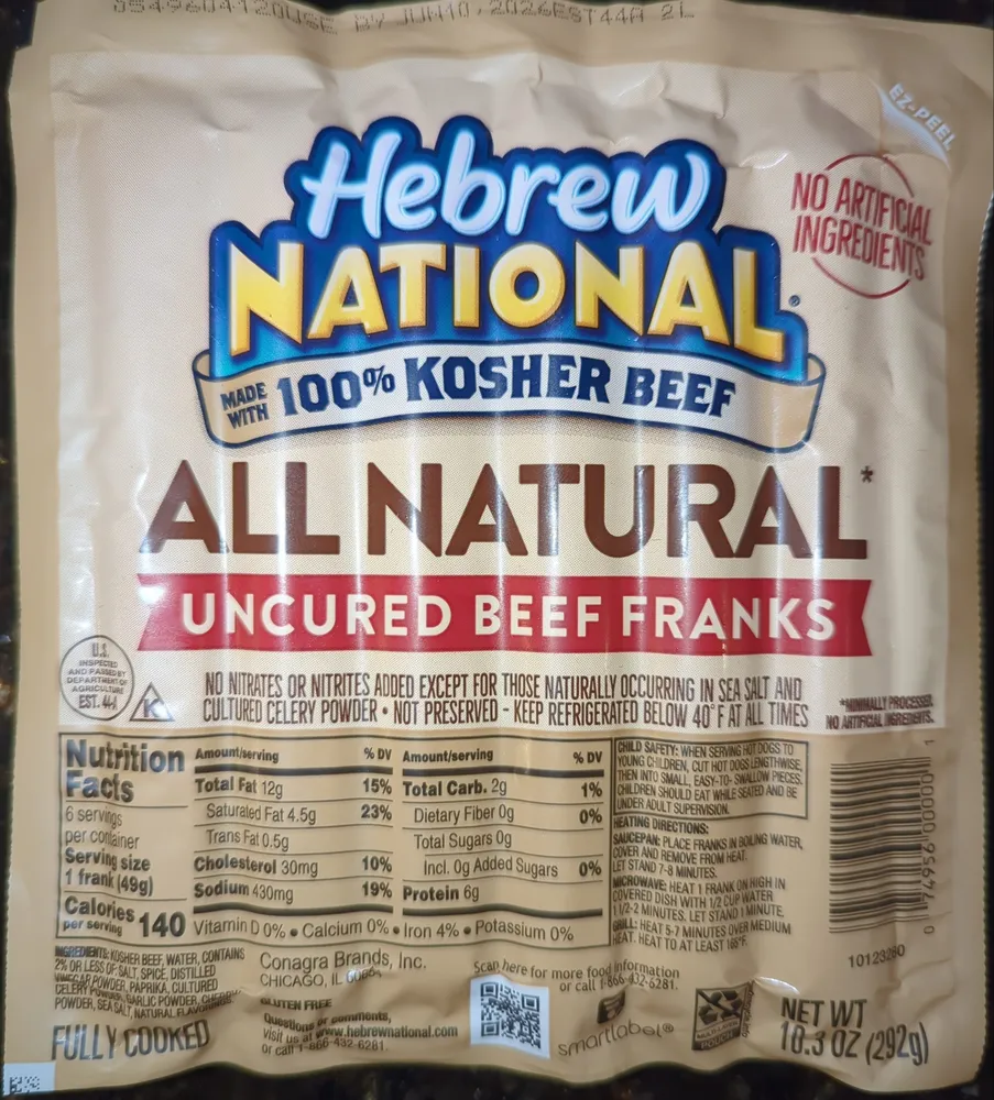 All Natural Uncured Beef Franks