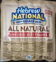 All Natural Uncured Beef Franks