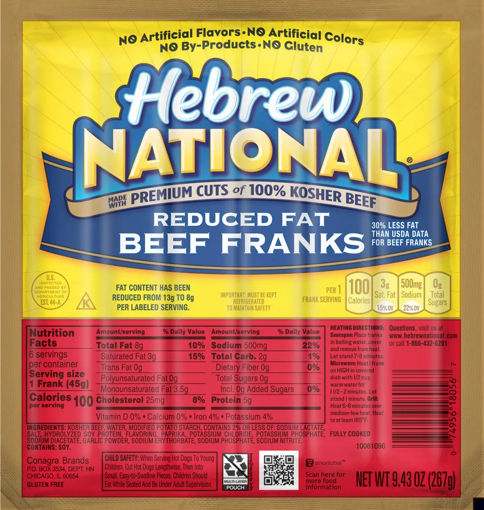 REDUCED FAT BEEF FRANKS