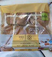 4 golden hot cross buns