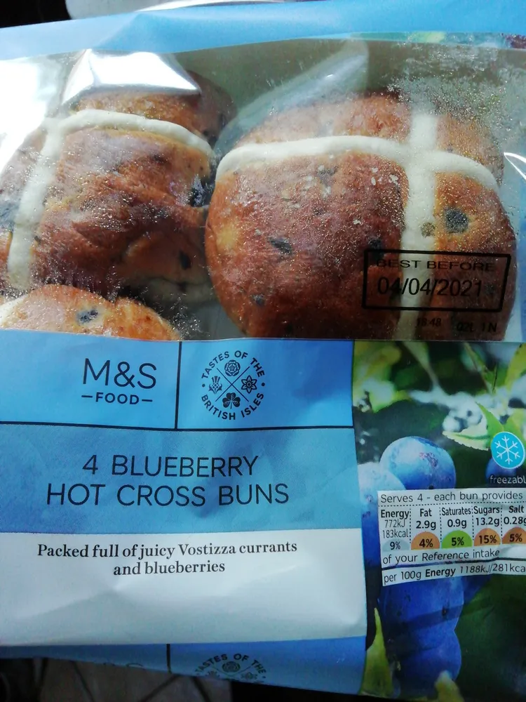 Juicy Blueberry Hot Cross Buns