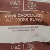 9 Mini chocolate hot cross buns