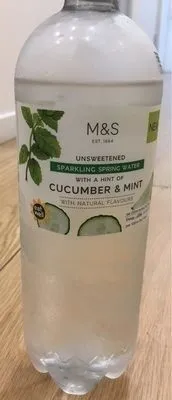 Sparkling spring water with a hint of cucumber and mint