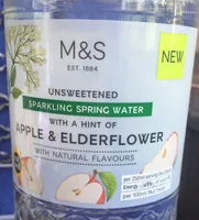 Unsweetened Sparkling Spring Water Apple & Elderflower