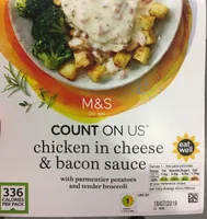 Chicken in cherse and bacon sauce