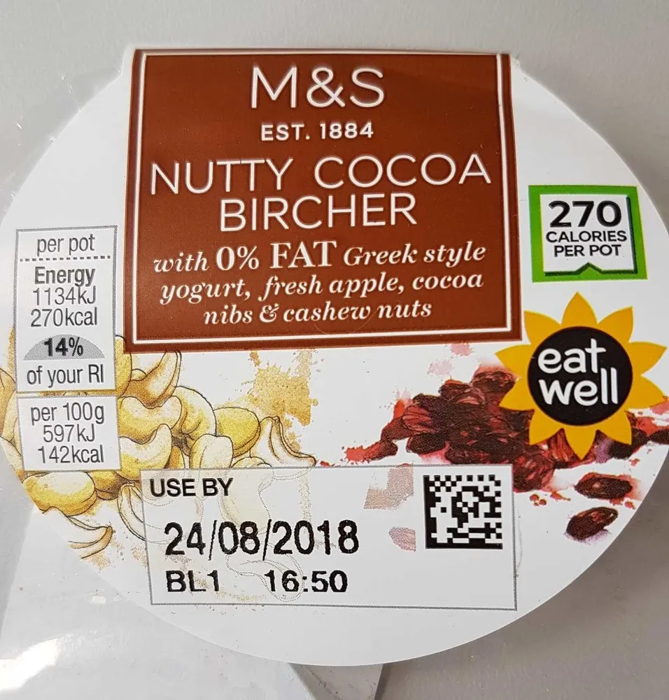 Nutty cocoa bircher