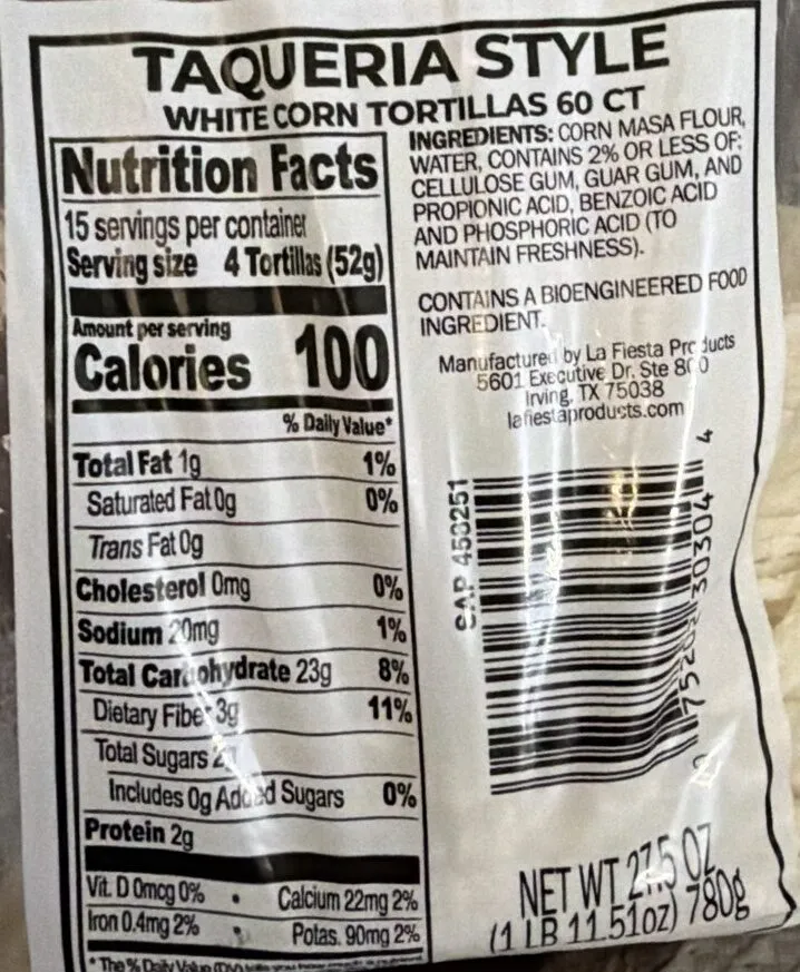 Taqueria Style White Corn Tortillas