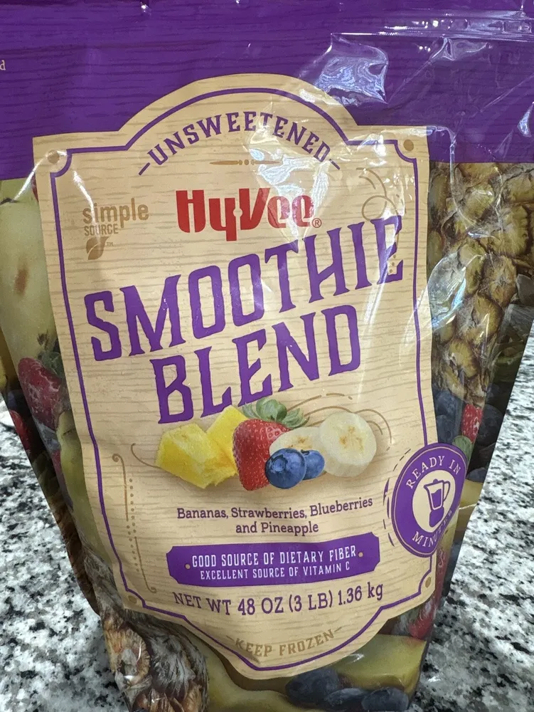Banana, Strawberry, Blueberries, And Pineapple Smoothie Blend unsweetened