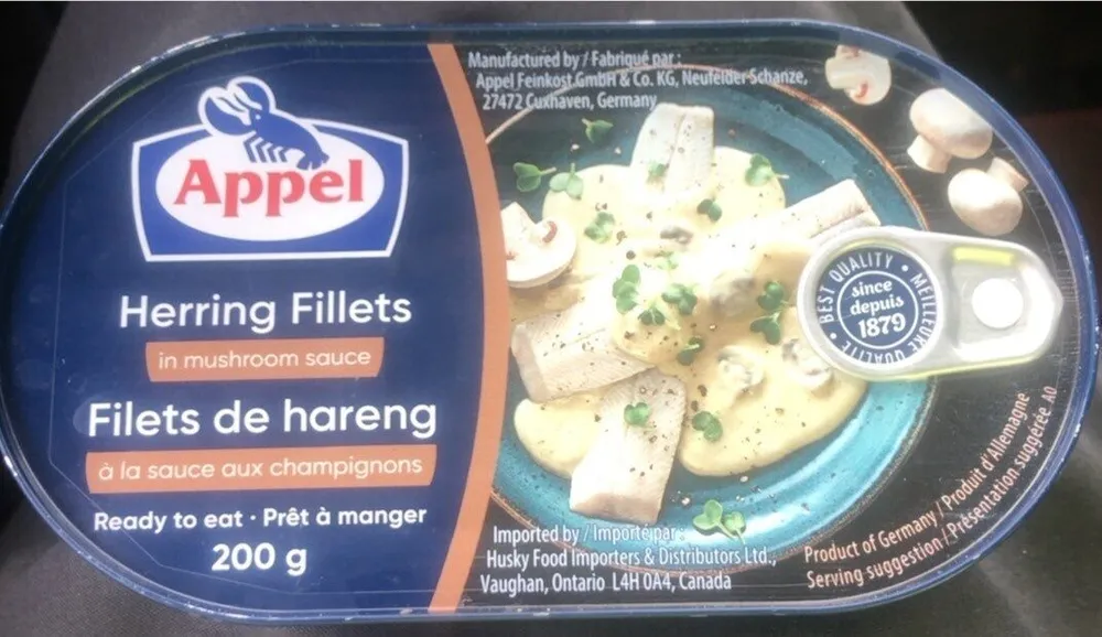 Herring fillets in mushroom sauce