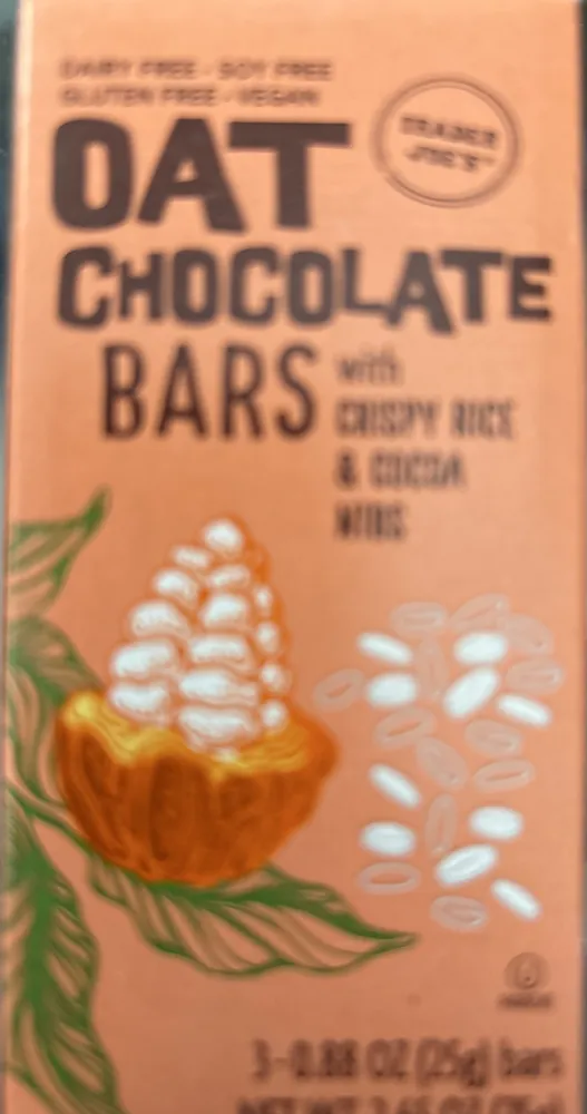 Oat Chocolate Bars with Crispy Rice & Cocoa Nibs