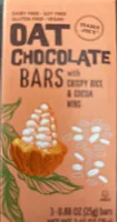 Oat Chocolate Bars with Crispy Rice & Cocoa Nibs