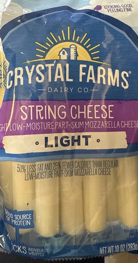 STRING CHEESE LIGHT LIGHT LOW-MOISTURE PART-SKIM MOZZARELLA CHEESE