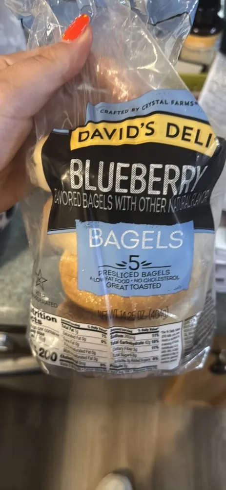 BLUEBERRY FLAVORED BAGELS WITH OTHER NATURAL FLAVORS