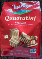 Quadratini Hazelnut Bite Size Cream Filled Wafer Cookies