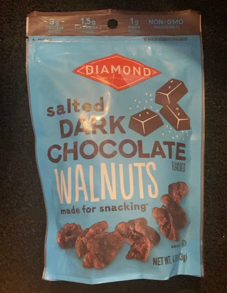 salted DARK CHOCOLATE WALNUTS