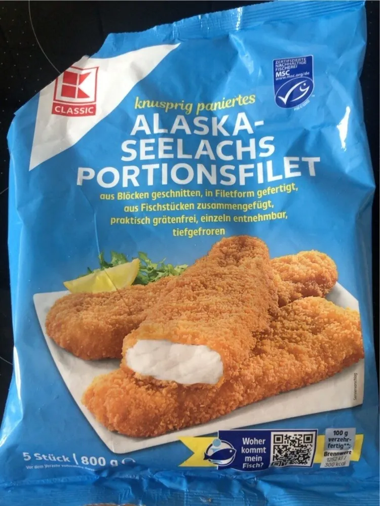 Knusprig paniertes alaska-seelachs portionsfilet