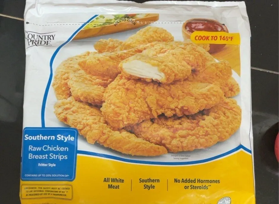 Southern Style Raw Chicken Breast Strips