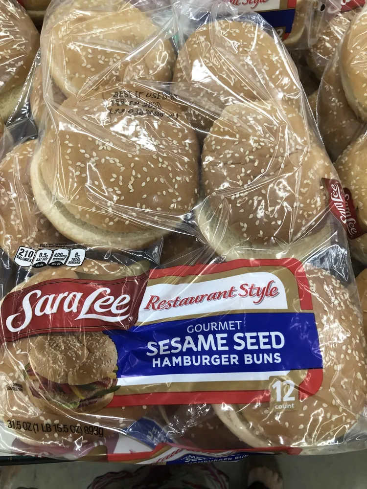 Restaurant style gourmet sesame seed hamburger buns