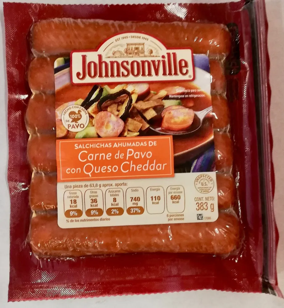 Johnsonville salchichas ahumadas con queso cheddar