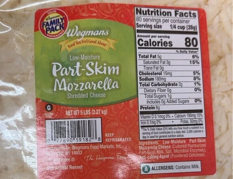 Low-Moisture Part-Skim Mozzarella Shredded Cheese