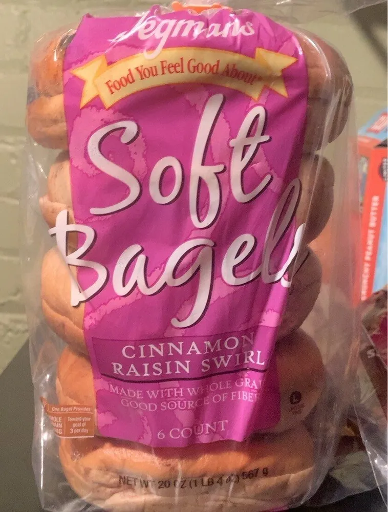 Cinnamon raisin swirl soft bagels