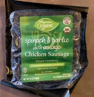 Spinach and garlic with asiago chicken sausage