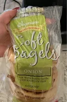 Onion soft bagels made with whole grain