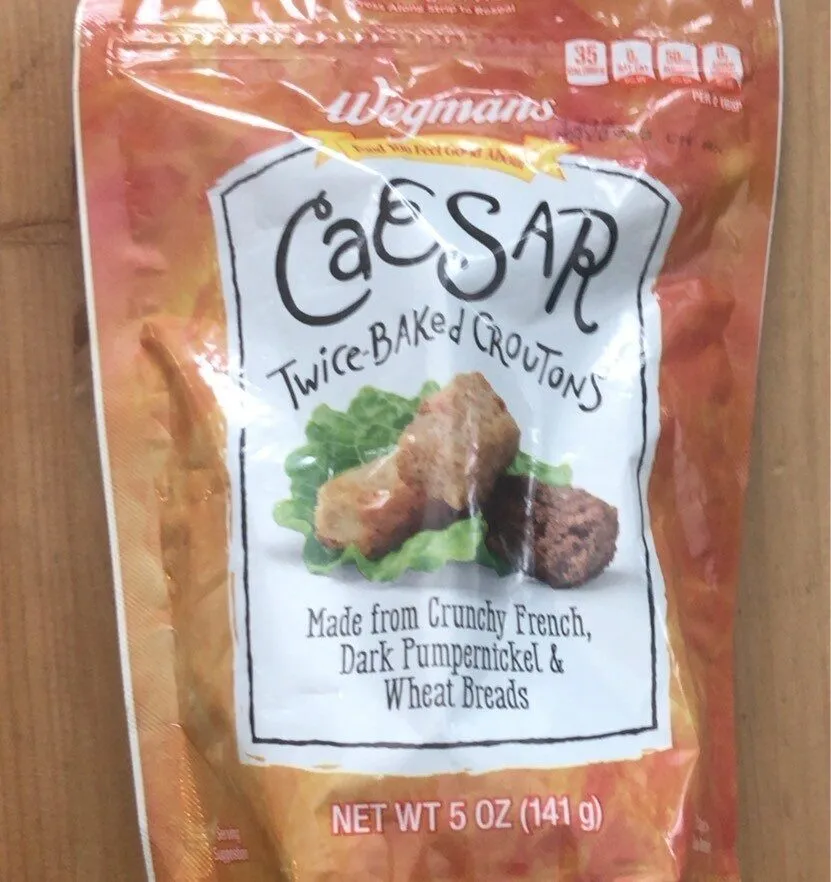 Caesar twice baked croutons