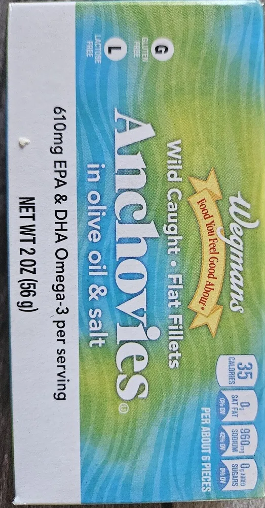 Wegmans wild caught flat filles anchoviescaught