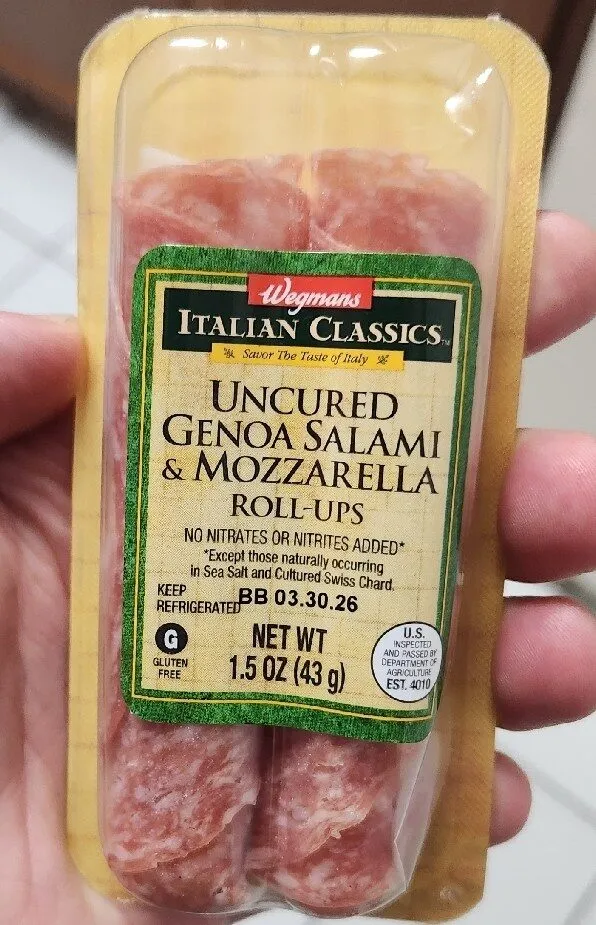Uncured Genoa Salami & Mozzarella Roll-ups