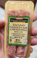 Uncured Genoa Salami & Mozzarella Roll-ups